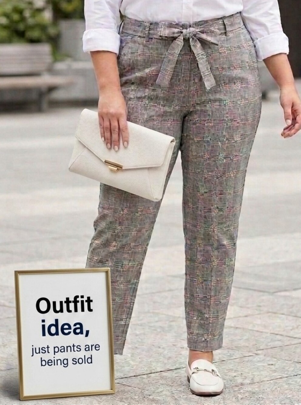 Brand new With Tags Plaid Tie-Waist Ankle Pants Multi